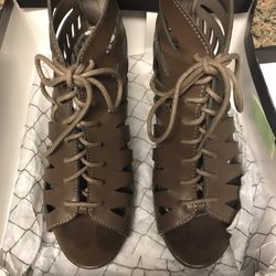 Taupe Wedge Sandals