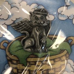 Cat With Wings Angel Brooch
