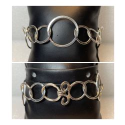 Sterling Silver Circle Link Bracelet 8” Long
