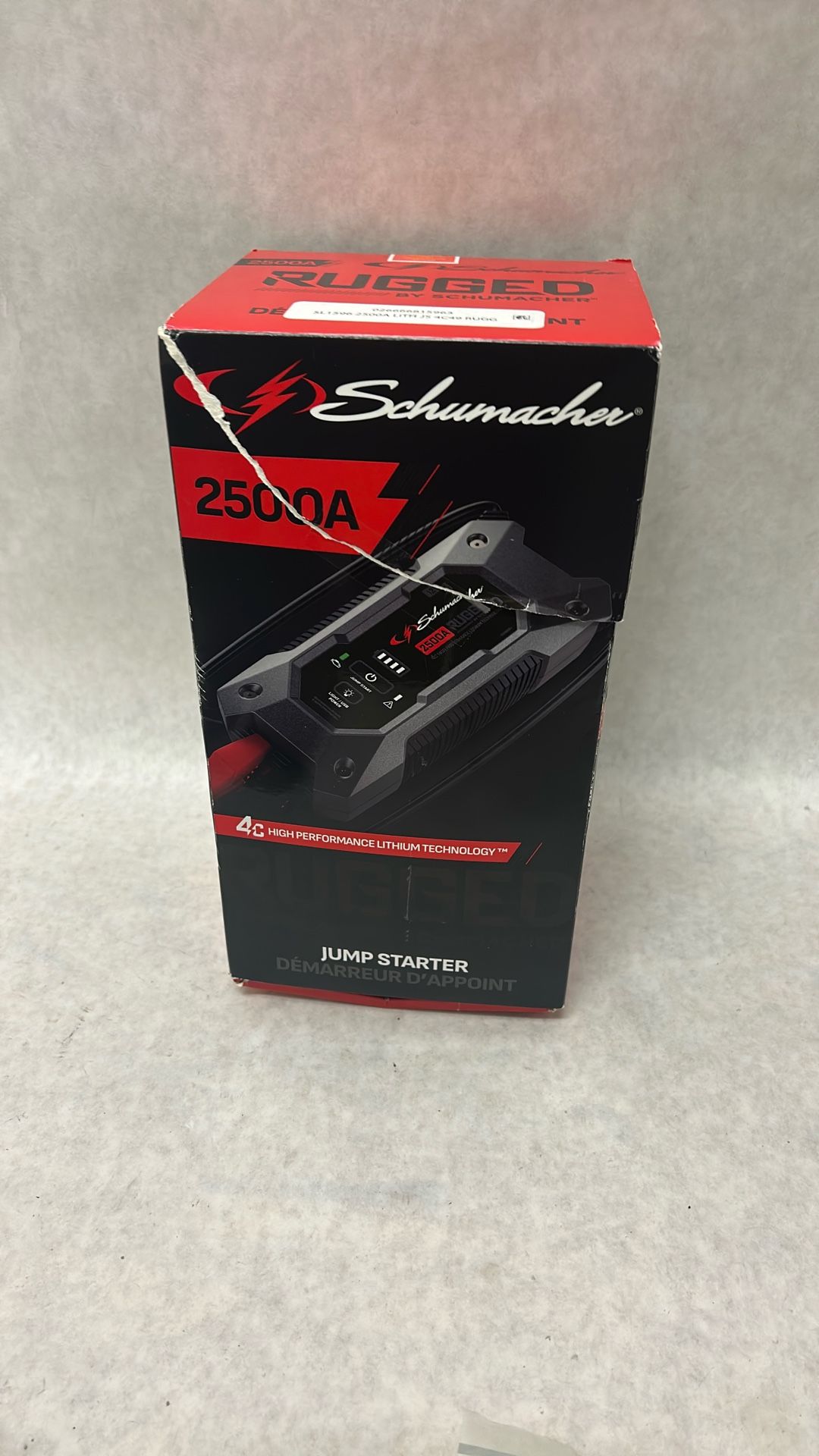 Schumacher 2500a jump starter 4C high performance lithium open box