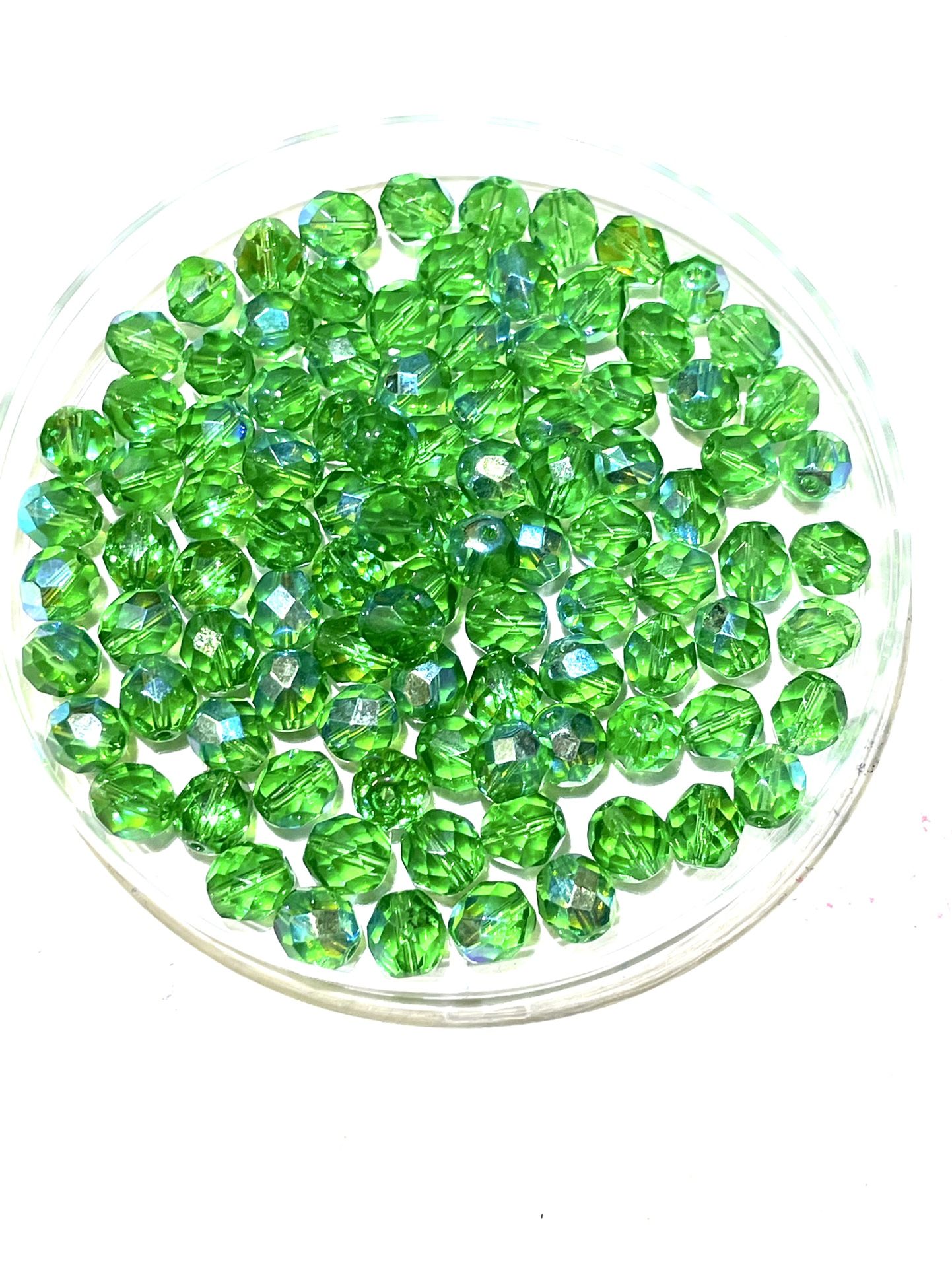 Lot Of 125 Green Glass Beads