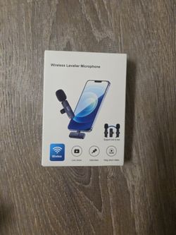 Wireless Lavalier Microphone, Black USB-C and 8 Pin, One to Two (2 Microphones)