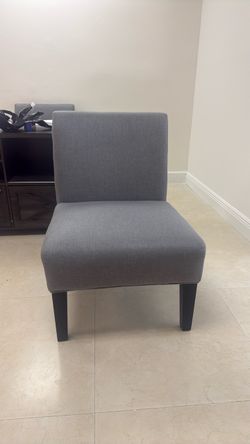 2 Gray Upholstered Armless Accent Chair