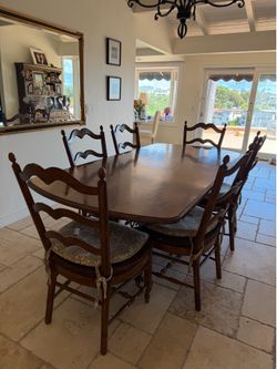 Belle Mason dark brown dining room table set with chairs!