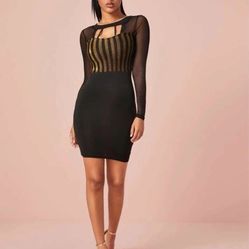 Black & Gold Mini Dress 