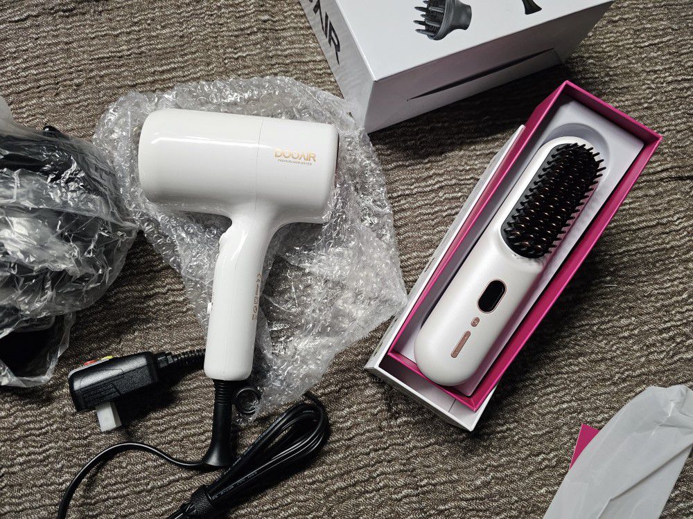 Mini Negative Ion Hot Comb Hair Straightener and Blow Dryer