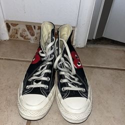 High-Top Sneaker Converse  - Black and White With Heart