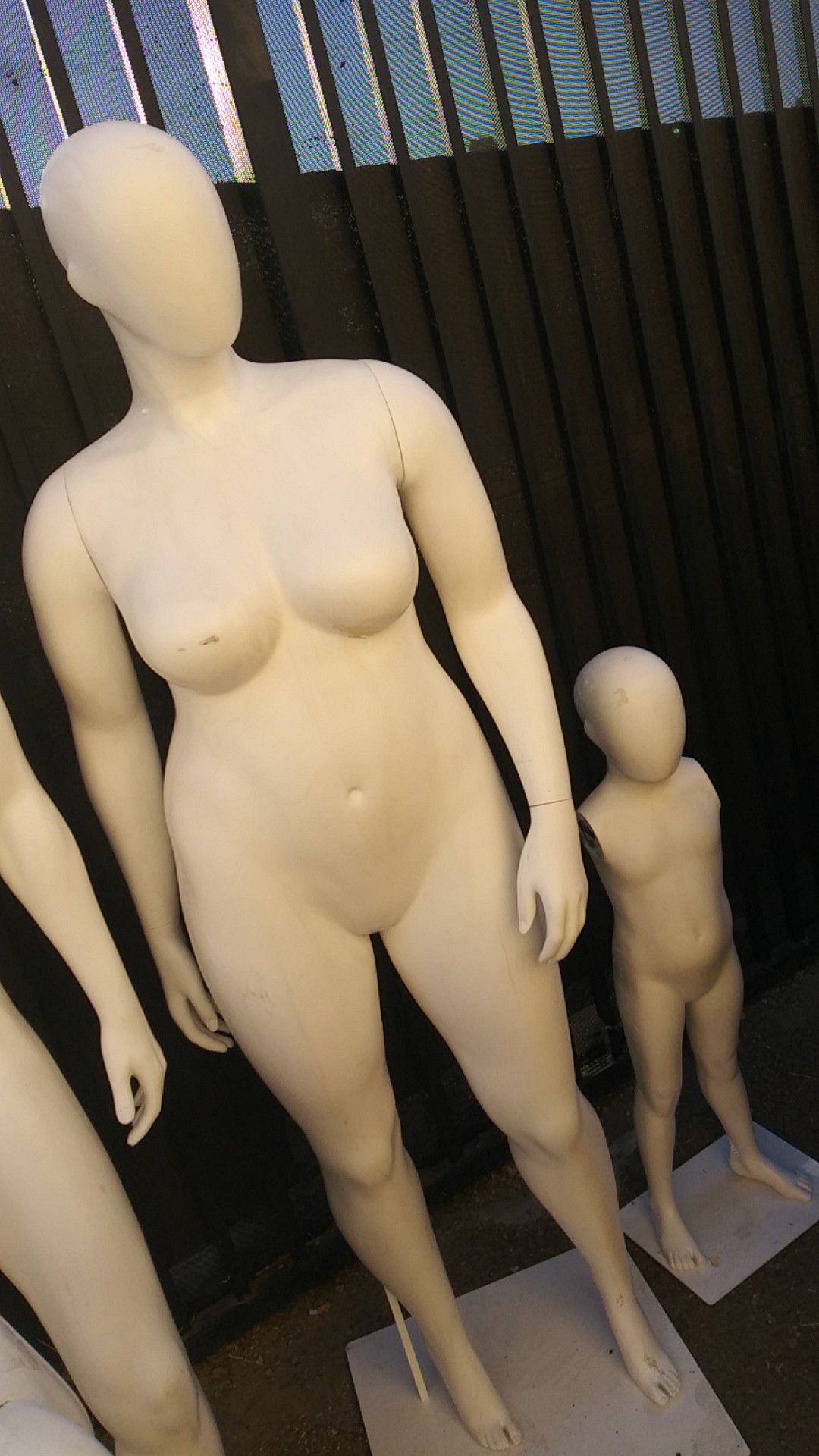 Full-body Plus size female Mannequin standing with metal stand/ base