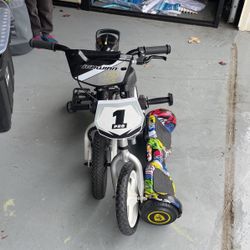 3 Toddler Bikes And Hover Board 