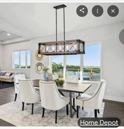 5-Light Black Color Candle Kitchen Island modern farmhouse Linear Chandelier