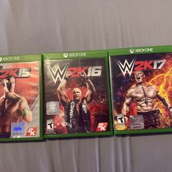 WWE 2k15 2k16 2k17 Xbox one game lot. All CIB