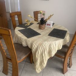 Wooden Table And 4 Chairs 