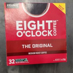 Eight O'Clock Value Pack K-Cup Kcup Pods Medium Roast Ground Coffee The Original - 32 Ct Keurig 