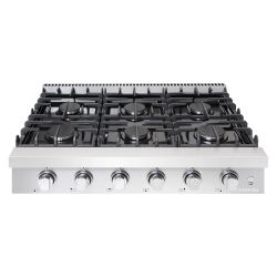 New Open box 36" Stainless Steel Professional Style Slide-In Gas Cooktop