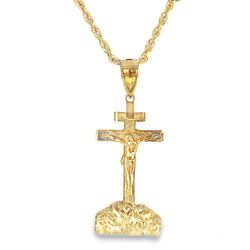 10k Yellow Gold Religious Charm Necklace