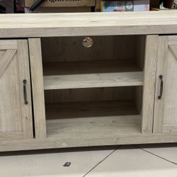 Walker Edison Modern Farmhouse Barn Door TV Stand for TVs up to 65", White Oak