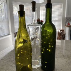 Wine Bottles With Fairy Lights - Assorted 