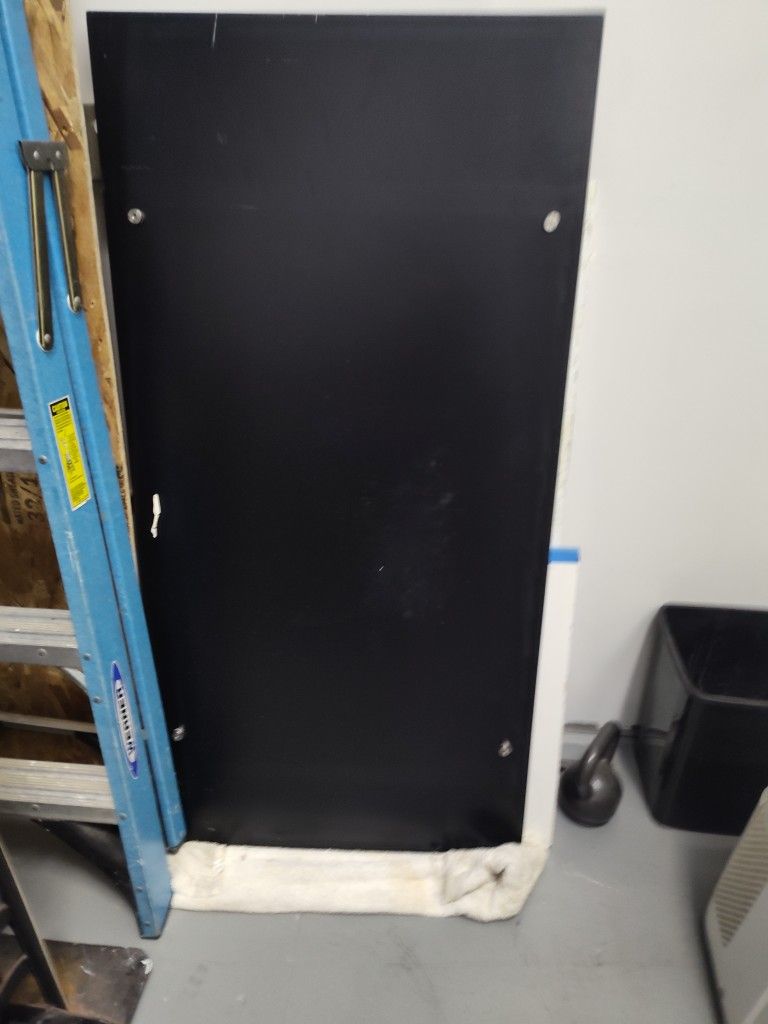 Black Glass Desk With Sawhorse Legs