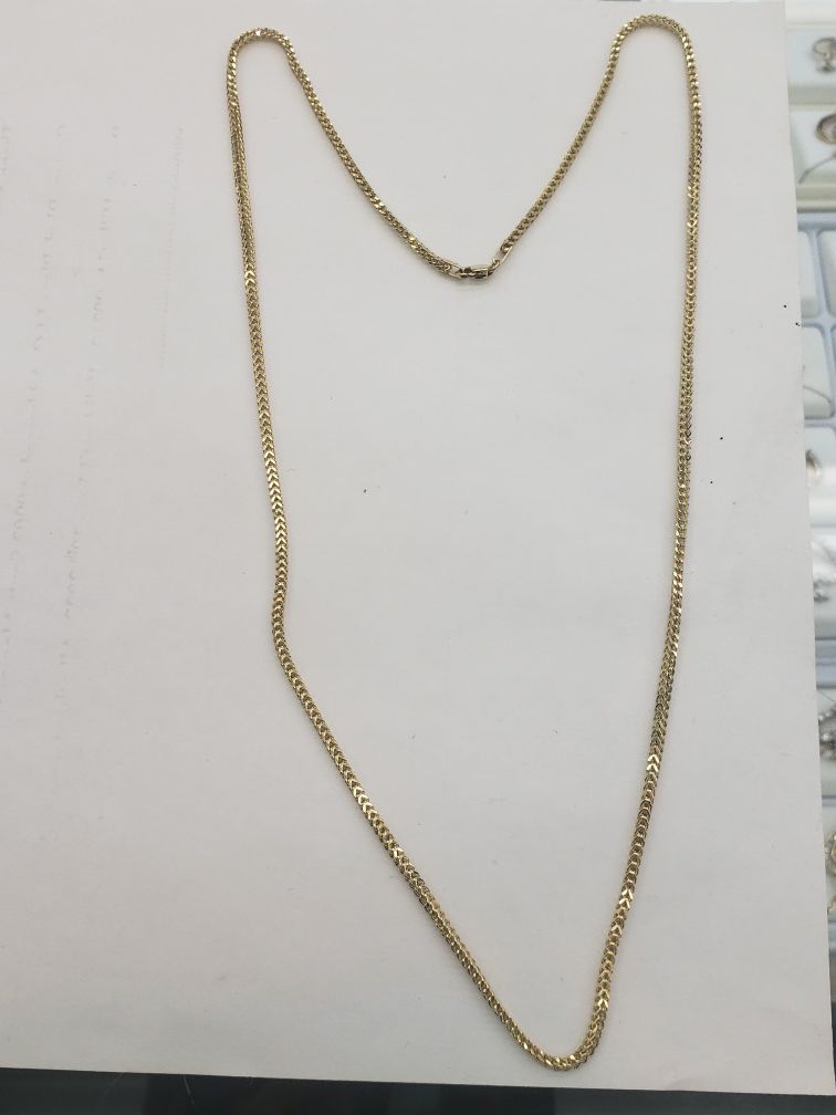 14k Yellow real gold 24 inches franco chain