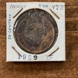 1959 Mexican 50 Centavos Coin Ct Condition 