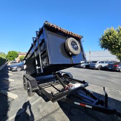 NEW DUMP TRAILER 8X12X4 12000 LBS
ROLLING TARP--SPARE TIRE,ELECTRIC BRAKES,HYDRAULIC SYSTEM,REMOTE CONTROL,IDEAL FOR HAULING, DEMOLITION, TRASH ETC,FO