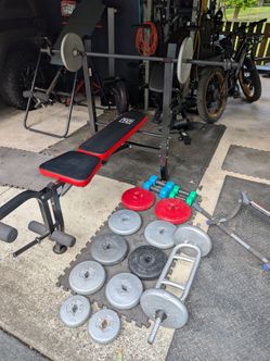 Weight bench & weights!