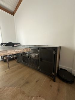 Hutch table entertainment dining china wood modern storage cabinet