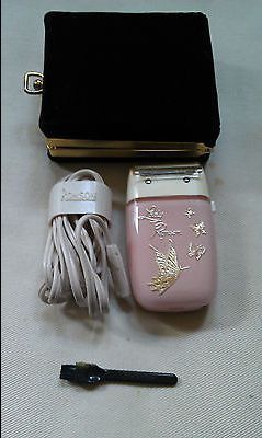 Rare vintage collectible Lady Ronson Superbe electric shaver black velvet case Care beauty home