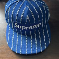 2019 Supreme Text Stripe New Era Cap