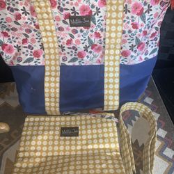 Matilda Jane 'Going Somewhere' floral pattern tote bag& Clutch 