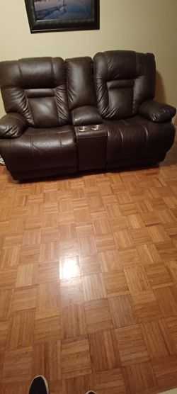 Sofa / loveseat electric recliner with cup holders and storage 77"