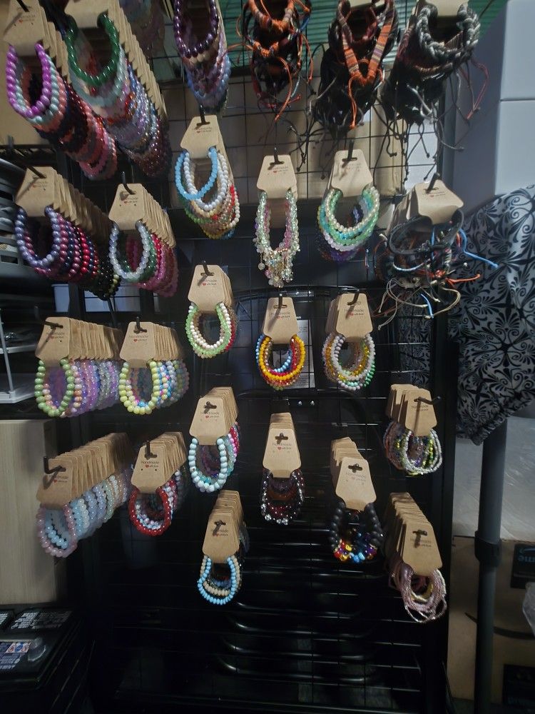 Handmade Bracelets made of Glass and/or Wood Beads