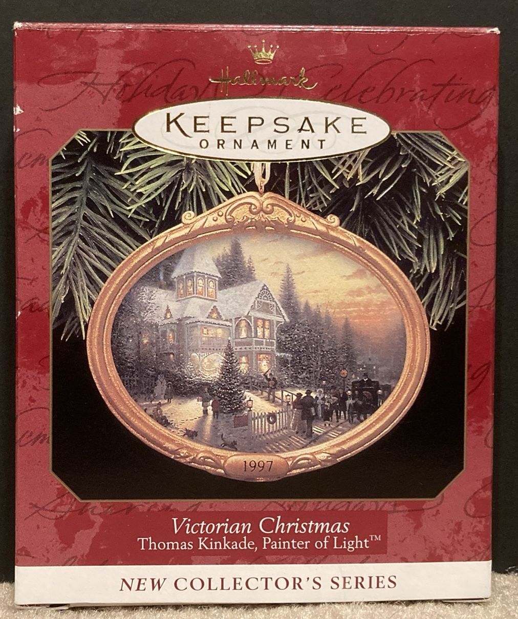 1997 Hallmark Keepsake Ceramic Ornament Victorian Christmas Thomas Kinkade