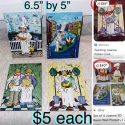 $5 Each Resin 3D Chef 👨‍🍳 plaque wall  Decor by Joanna in Great Condition 