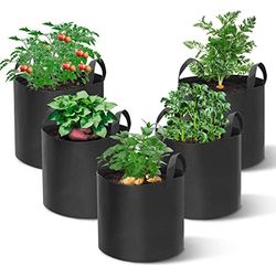 5 Pack 3 gallon planting Bags With Handle