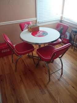 Authentic Vintage Coca-Cola Table and Chairs