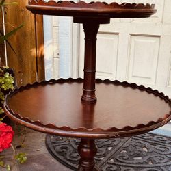 Darling Two Tiered Pie Crust Edged Butler’s Table