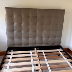 West Elm Queen Tufted Headboard And Bed Frame