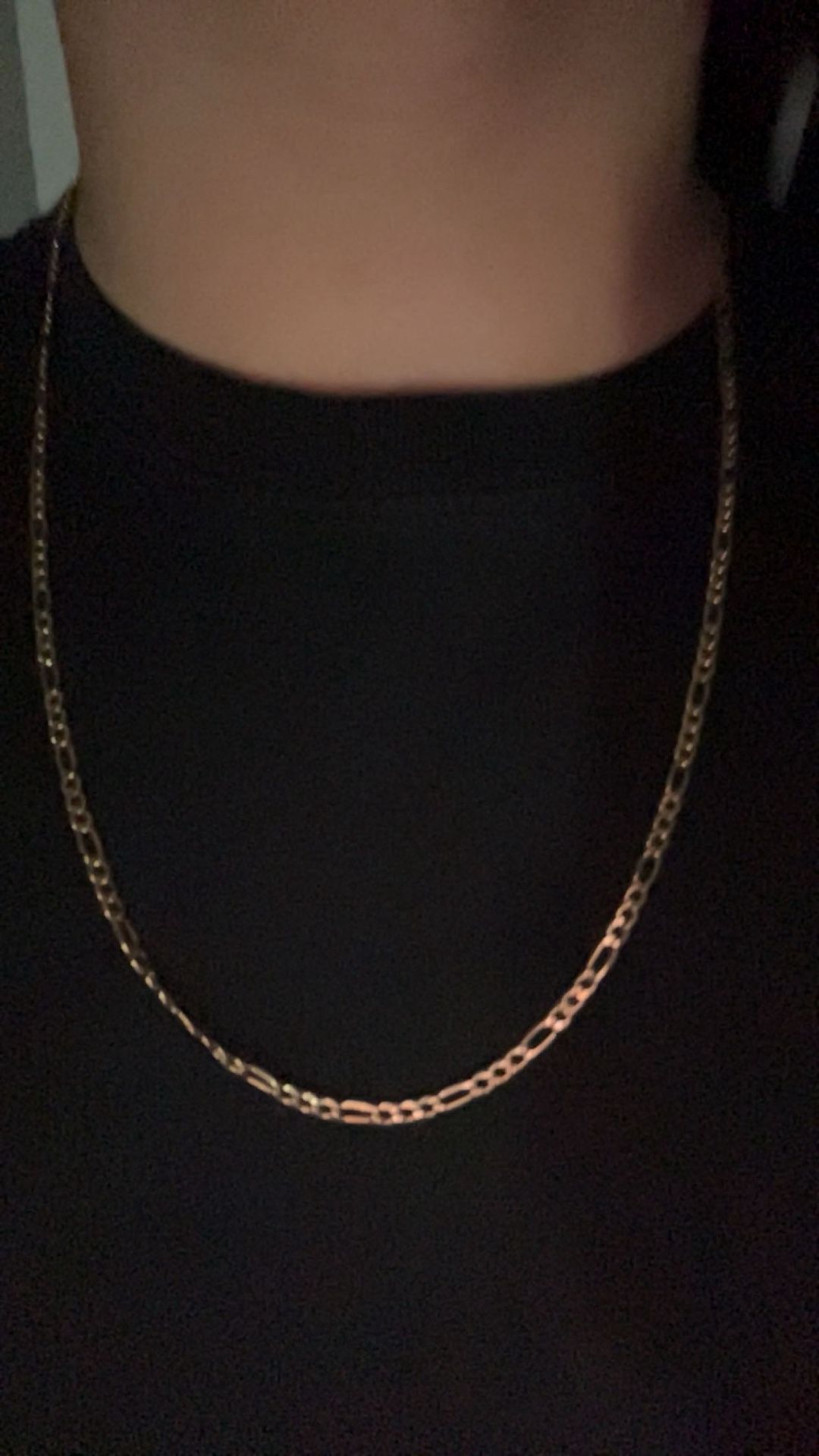 SOLID 10k Figaro Chain 24inches 3mm
