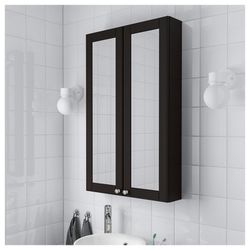IKEA GODMORGON Mirror cabinet with 2 doors, Kasjön Black, 31 1/2x5 1/2x37 3/4 "
