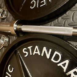 Full Set of Olympic Plates with Brand NEW 7 ft Steel Barbell with Cooper Bearings [ Plates from 45s to 2.5s] Brute: 287 #