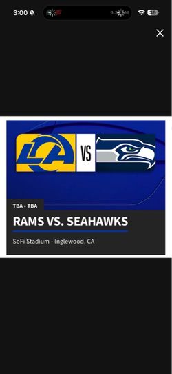 Los Angeles Rams vs Seattle Seahawks Awesome early Christmas present