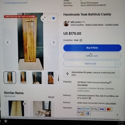 Handmade Solid Teak Bathtub Caddy