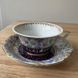 Antique RGK Leander 1946 Porcelain Tea Cup & Saucer-Czech Republic