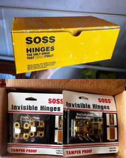 SOSS #103C-US4 Invisible Hinges – Satin Brass – 20 Packages – New