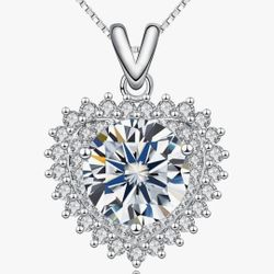 5CT Moissanite Pendant Necklace - Collar Con Colgante De Moissanita De 5 Quilates 