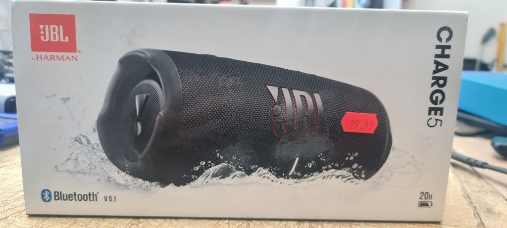 JBL Charge 5 Wireless Bluetooth Speaker (Black) | Rugged IP67 Waterproof Outdoor Audio with Deep Bass & 20H Playtime | Includes Protective Travel Case