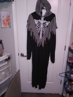 Skeleton Grim Reaper Halloween Costume Robe