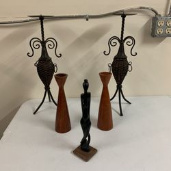 Fertility Statue And Candle Holders