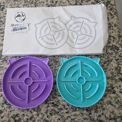 MateeyLife Slow Feeder 2 piece Cat Bowls